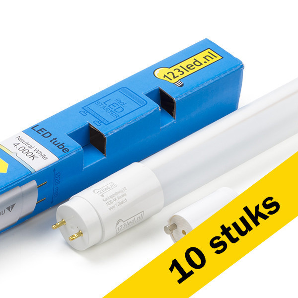 Voordeelbundel 10x T8 LED TL-buis 60cm 10W 6500K | Daglicht wit LED TL verlichting